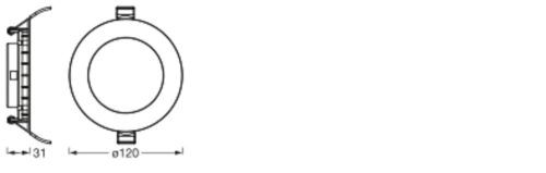 3 db-os süllyesztett halogén LED mennyezeti spotlámpa, kerek, 8 W, 550 lm, 3000 K, meleg fehér, Osram mélysugárzó