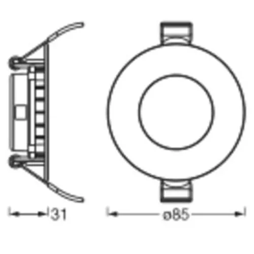 Süllyesztett LED spot lámpatest 4.5W 4000K semleges fényű 240lm fehér Downlight Osram