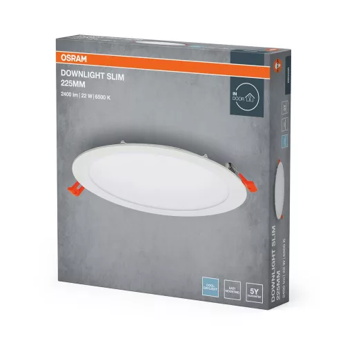 Süllyesztett LED spot lámpatest 22W 6500K hideg fényű 2000lm fehér Downlight Osram