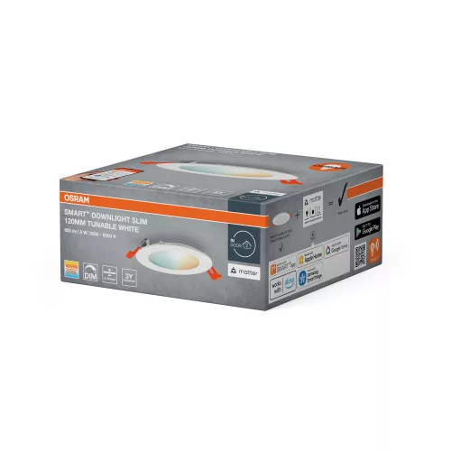 Kerek süllyesztett mennyezeti LED spot lámpa 8W 3000-6500K CCT 550lm 110° dimmelhető fehér SMART WiFi Matter Osram