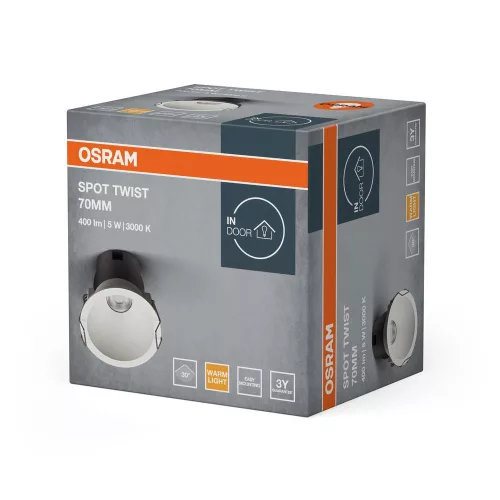Süllyesztett LED spot lámpatest 5W 3000K meleg fényű 400lm fehér Twist Pro Osram