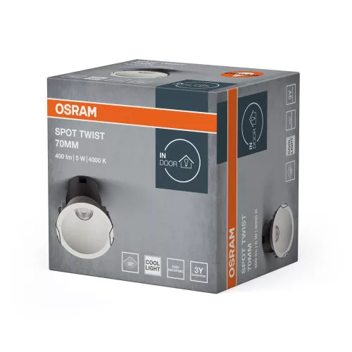 Süllyesztett LED spot lámpatest 5W 4000K semleges fényű 400lm fehér Twist Pro Osram