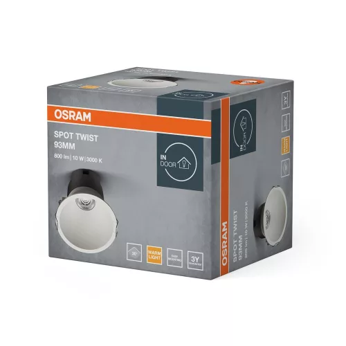 Süllyesztett LED spot lámpatest 10W 3000K meleg fényű 800lm fehér Twist Pro Osram