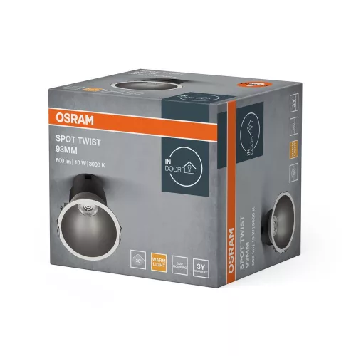 Süllyesztett LED spotpanel 10W 3000K meleg fehér 800lm fehér ezüst Twist Pro Osram
