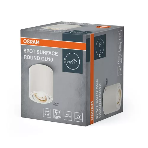 Mennyezeti lámpatest felületre szerelhető GU10 kerek fehér Surface Round Osram
