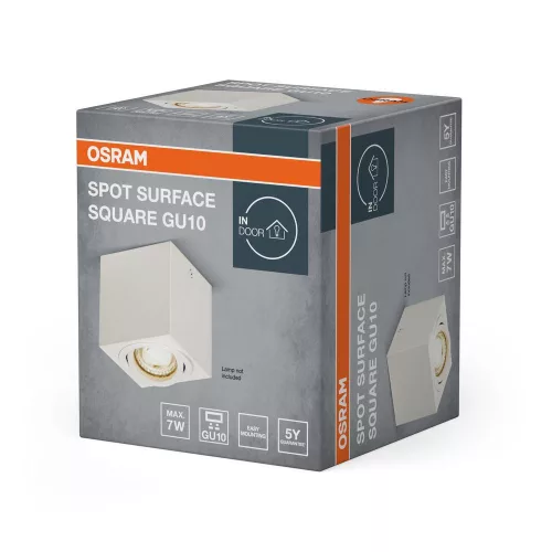 Mennyezeti lámpatest felületre szerelhető GU10 négyzet alakú fehér Surface Square Osram