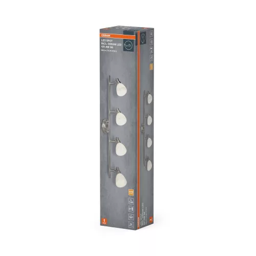 Mennyezeti lámpa SPOT TUBA Reflektor lámpatest G9 7.6W 2700K meleg fényű 800lm ezüst Spot Osram