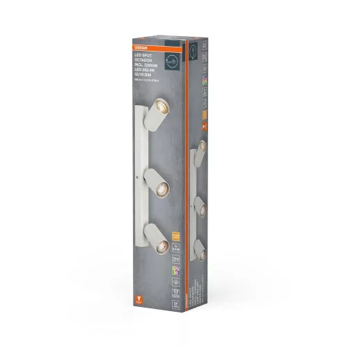Mennyezeti lámpa SPOT TUBA Reflektor lámpatest GU10 10W 2700K meleg fényű 690lm fehér Spot Octagon Osram