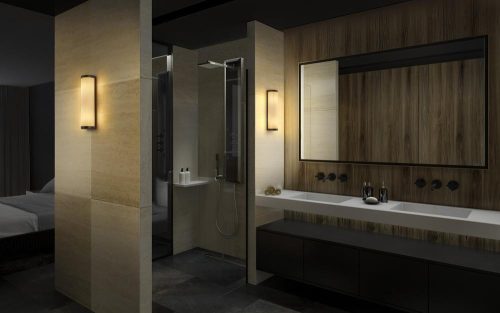 Fürdőszobai fali lámpa, E14, fekete, IP44, Osram fürdőszobai lámpa