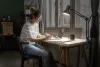 Iskolai asztali rajzlámpa LED lámpatest, dimmelhető, 9W 3000K meleg fényű 393lm, fekete Office Line Osram