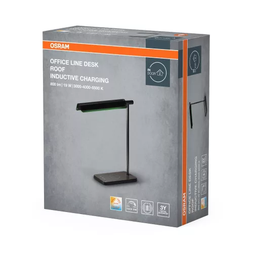 Iskolai asztali rajzlámpa LED lámpatest, dimmelhető, 19W 3000-6500K CCT 520lm, fekete Office Line Osram