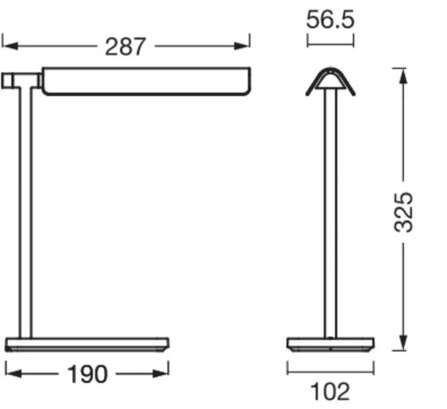 Iskolai asztali rajzlámpa LED lámpatest, dimmelhető, 19W 3000-6500K CCT 520lm, fekete Office Line Osram
