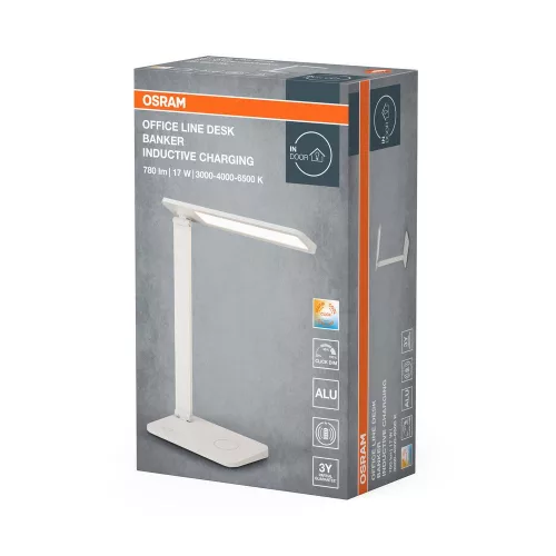 Iskolai asztali rajzlámpa LED lámpatest, dimmelhető, 17W 3000-6500K CCT 651lm, fehér Office Line Osram