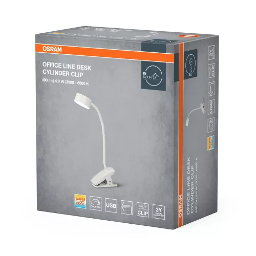 Iskolai asztali rajzlámpa LED lámpatest, dimmelhető, 4.8W 3000-6500K CCT 328lm, fehér Office Line Osram