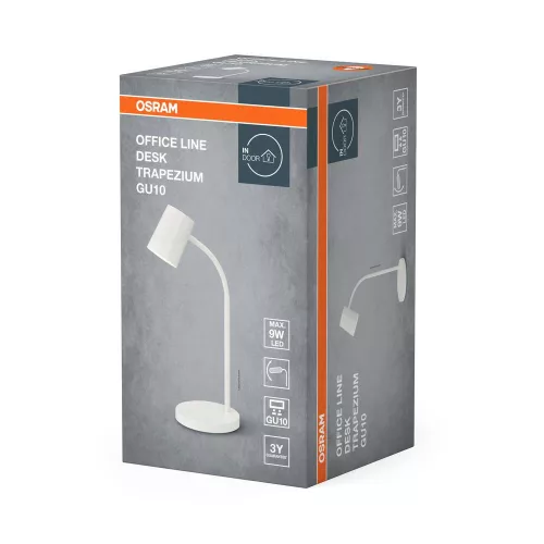 Iskolai asztali rajzlámpa GU10 lámpatest, fehér Office Line Osram