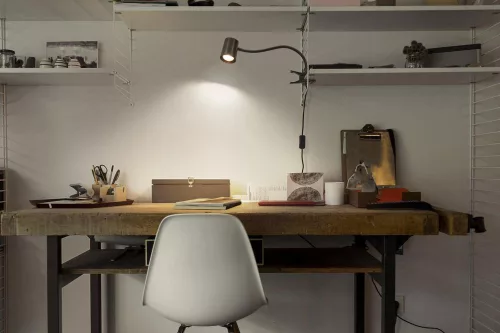 Iskolai asztali rajzlámpa csíptetős, állítható GU10 lámpatest, fekete Office Line Osram