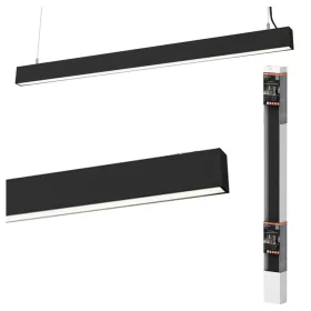   LED Függesztett Mennyezeti Lámpa Irodai Világításhoz, Szabályozható Fényerejű 42W 4000K Semleges 4400lm Fekete Office Line Osram