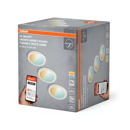 Lámpatest szekrény alatti spot bútor LED 6.5W 210lm 3000/6500K CCT fehér Undercabinet Osram