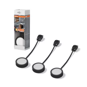   Hordozható szekrény alatti spot bútor LED lámpa 3W 3000K meleg fényű 250lm, fekete Spot Puck Osram