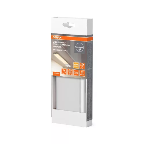 Szekrény alatti bútor LED lámpasín elemes 3.85W 3000K meleg fényű 250lm fehér Undercabinet Osram