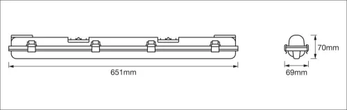 Lineáris világítási lámpatest G13 14W 4000K semleges fényű 700lm szürke IP65 Submarine Osram