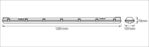 Lineáris világítási lámpatest G13 30W 4000K semleges fényű 3000lm szürke IP65 Submarine Osram