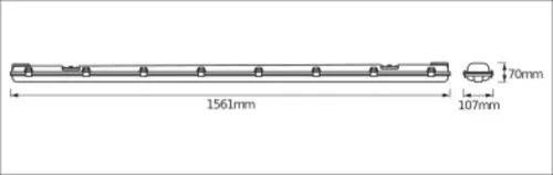 Lineáris világítási lámpatest G13 38W 4000K semleges fényű 3800lm szürke IP65 Submarine Osram