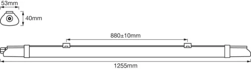 Lineáris világítási lámpatest 18W 4000K semleges fényű 1600lm fehér IP65 Submarine Osram
