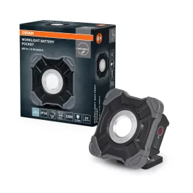   Kültéri LED reflektor akkumulátoros dimmelhető 10W 6500K hideg fehér 800lm fekete szürke IP54 Worklights Osram