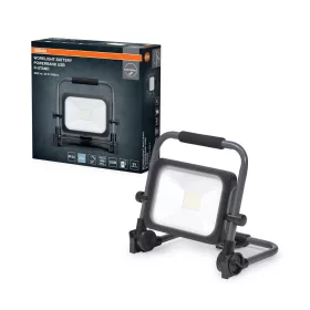   Kültéri LED reflektor akkumulátoros dimmelhető 30W 6500K hideg fehér 3000lm fekete szürke IP54 Worklights Osram