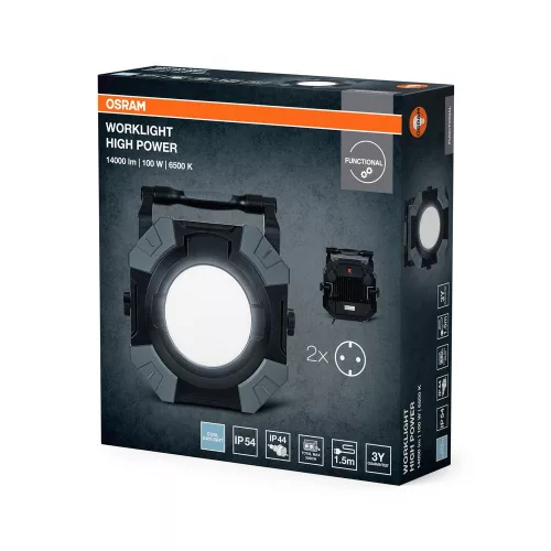 Kültéri LED reflektor dimmelhető 100W 6500K hideg fehér 12000lm fekete IP54 Worklights Osram