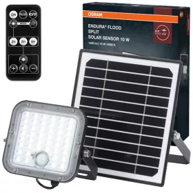   Kültéri LED reflektor Solarny mozgás- és alkonyérzékelővel 10W 1400lm 4000K semleges fehér IP65 fekete távirányító Endura Osram