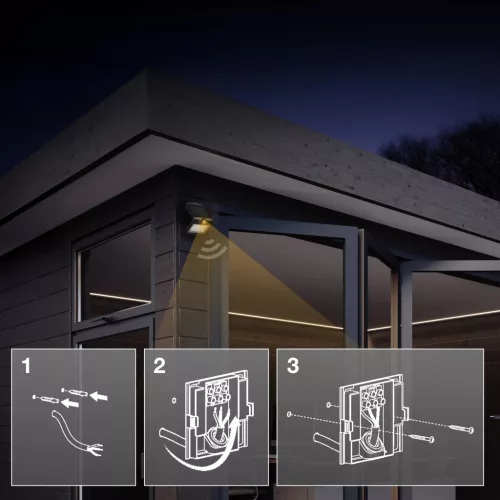 Kültéri LED reflektor Solarny mozgás- és alkonyérzékelővel 10W 1400lm 4000K semleges fehér IP65 fekete távirányító Endura Osram