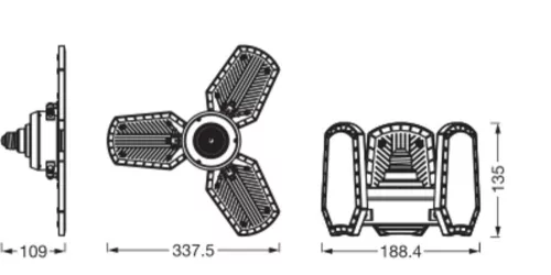 Ipari LED High Bay lámpatest E27 60W 4000K semleges fényű 6500lm, fekete Blade Osram