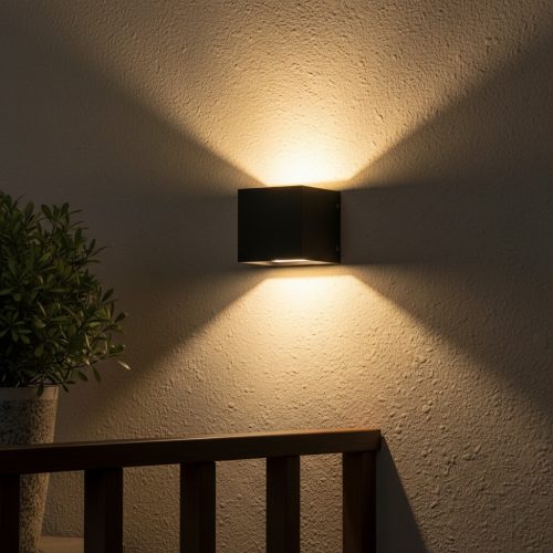 Kerti fali lámpa, kültéri LED homlokzati lámpa, 8W, 320lm, 3000-6500K, CCT, RGB, szabályozható fényerejű, fekete, IP44, Osram SMART+ MATTER
