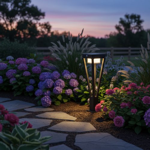 Napelemes kerti lámpa, kültéri álló LED, mozgás- és alkonykapcsolóval, 6W, 550lm, 3000K, meleg fekete, IP44, Endura, Osram