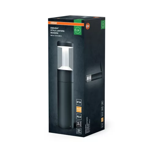 Endura Osram LED kültéri oszlop alakú kerti lámpa 12W 610lm Meleg fényű 3000K szürke IP44