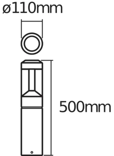 Endura Osram LED kültéri oszlop alakú kerti lámpa 12W 610lm Meleg fényű 3000K szürke IP44
