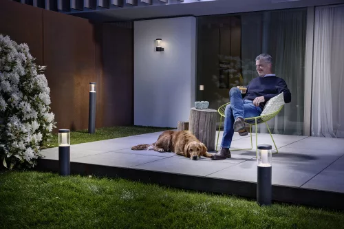 Endura Osram LED kültéri oszlop alakú kerti lámpa 12W 610lm Meleg fényű 3000K szürke IP44