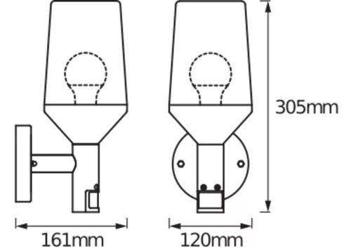 Fali lámpatest E27 ezüst IP44 Endura Osram