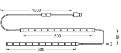 LED szalag 2.8W 3500K meleg fényű akkumulátoros fehér Flex Strips Osram