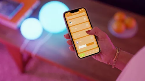Okos gömb világító lámpa beltéri 2.5W 130lm 2200/6500K RGB akkumulátoros fehér Magic Osram Smart + Wifi