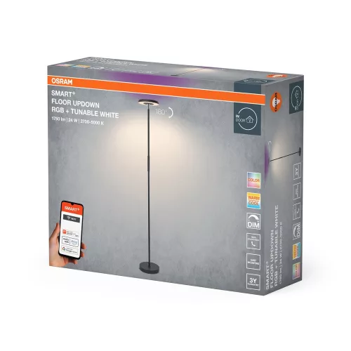 Állólámpa asztali LED 24W 850lm 2700/5000K RGB fekete Floor Updown Osram Smart + Wifi
