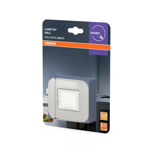 Konnektorba dugható LED éjszakai irányfény alkonyérzékelővel, 0.2W 3000K 3lm, fehér Lunetta Osram