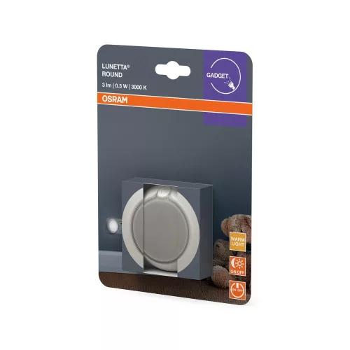 Konnektorba dugható LED éjszakai irányfény alkonyérzékelővel, 0.3W 3000K 3lm, fehér Lunetta Osram