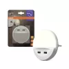 Konnektorba dugható LED éjszakai irányfény alkonyérzékelővel, 13W 3000K meleg fényű 3lm, fehér Lunetta Osram