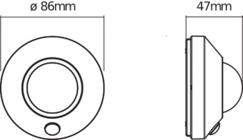 LED mennyezeti lámpa mozgásérzékelővel, elemes működésű, mozgás- és alkonyérzékelővel, 1.7W 4000K semleges fehér 105lm NIGHTLUX Osram