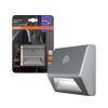 Elemmel működő LED lépcsővilágítás mozgás- és alkonyérzékelővel 0.25W 4000K semleges 10lm ezüst IP54 NIGHTLUX Osram