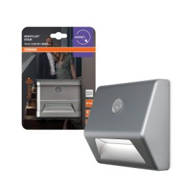   Elemmel működő LED lépcsővilágítás mozgás- és alkonyérzékelővel 0.25W 4000K semleges 10lm ezüst IP54 NIGHTLUX Osram