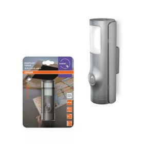   Kültéri LED lépcsővilágító lámpatest, elemes, mozgás- és alkonyérzékelővel, 0.35W 4000K semleges fényű 10lm, ezüst IP54 NIGHTLUX Osram